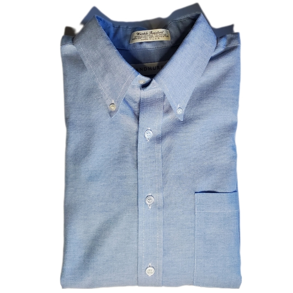 Andhurst Wrinkle Resistant Blue Oxford Shirt Neck 17 Sleeve 32/33